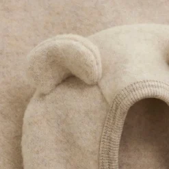 Cardigan m. Ører Uld Fleece - Camel Melange Uldoverdele|Cardigans, Veste & Trøjer