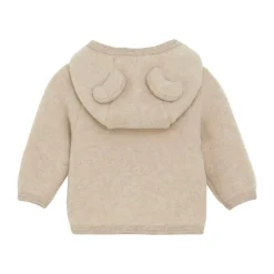 Sale Cardigan m. Ører Uld Fleece - Camel Melange Uldoverdele|Cardigans, Veste & Trøjer