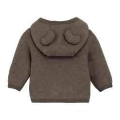 Best Cardigan m. Ører Uld Fleece - Brown Melange Uldoverdele|Cardigans, Veste & Trøjer