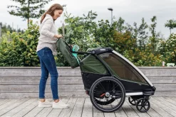 Sale Chariot Cab 2 - cypres green Søskende/Tvillingevogne|Cykelvogne