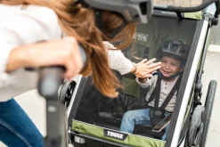 Sale Chariot Cab 2 - cypres green Søskende/Tvillingevogne|Cykelvogne