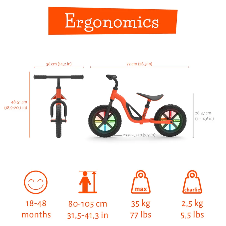 Outlet Charlie Glow balancecykel - Orange Løbecykler & Cykler