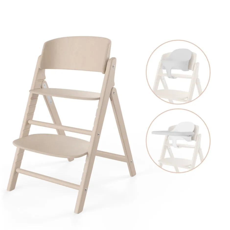 Clik&Fold 3in1 SET All Natural Dark - dark natural Børn Højstole Med Tilbehør