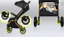 Outlet Cloe klapvogn - black onyx Klapvogne Med Flade Sæder|Rejseklapvogne