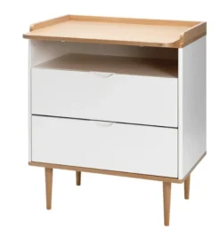 Best Curve puslekommode - hvid/eg Børn Pusleborde|Pusleborde