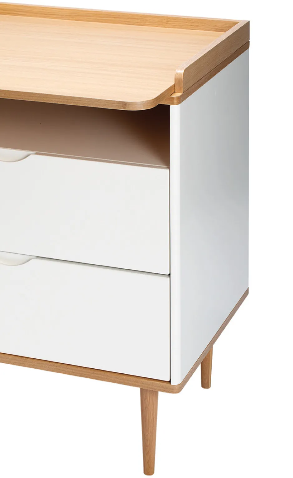 Best Curve puslekommode - hvid/eg Børn Pusleborde|Pusleborde