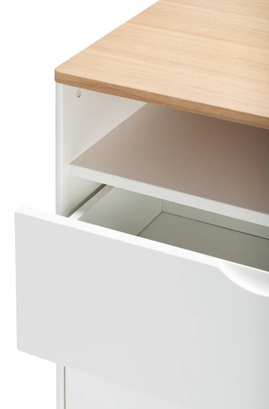 Best Curve puslekommode - hvid/eg Børn Pusleborde|Pusleborde