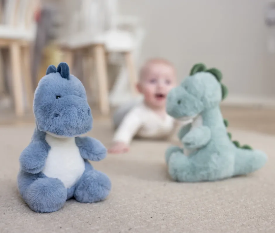 Hot Dinoen Rex, plysdyr blå, 25 cm Bamser