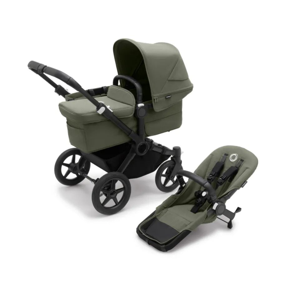 Clearance Donkey 5 mono complete - forest green/black stel Søskende/Tvillingevogne|Kombivogne Med Ergonomiske Sæder