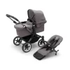 Discount Donkey 5 mono complete - grey melange/graphite stel Søskende/Tvillingevogne|Kombivogne Med Ergonomiske Sæder