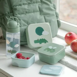 Outlet Drikkedunk m/sugerør Happy clouds - Grøn Madkasser & Drikkedunke