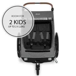 New Dryk duo cykelanhænger - melange grey Søskende/Tvillingevogne|Cykelvogne