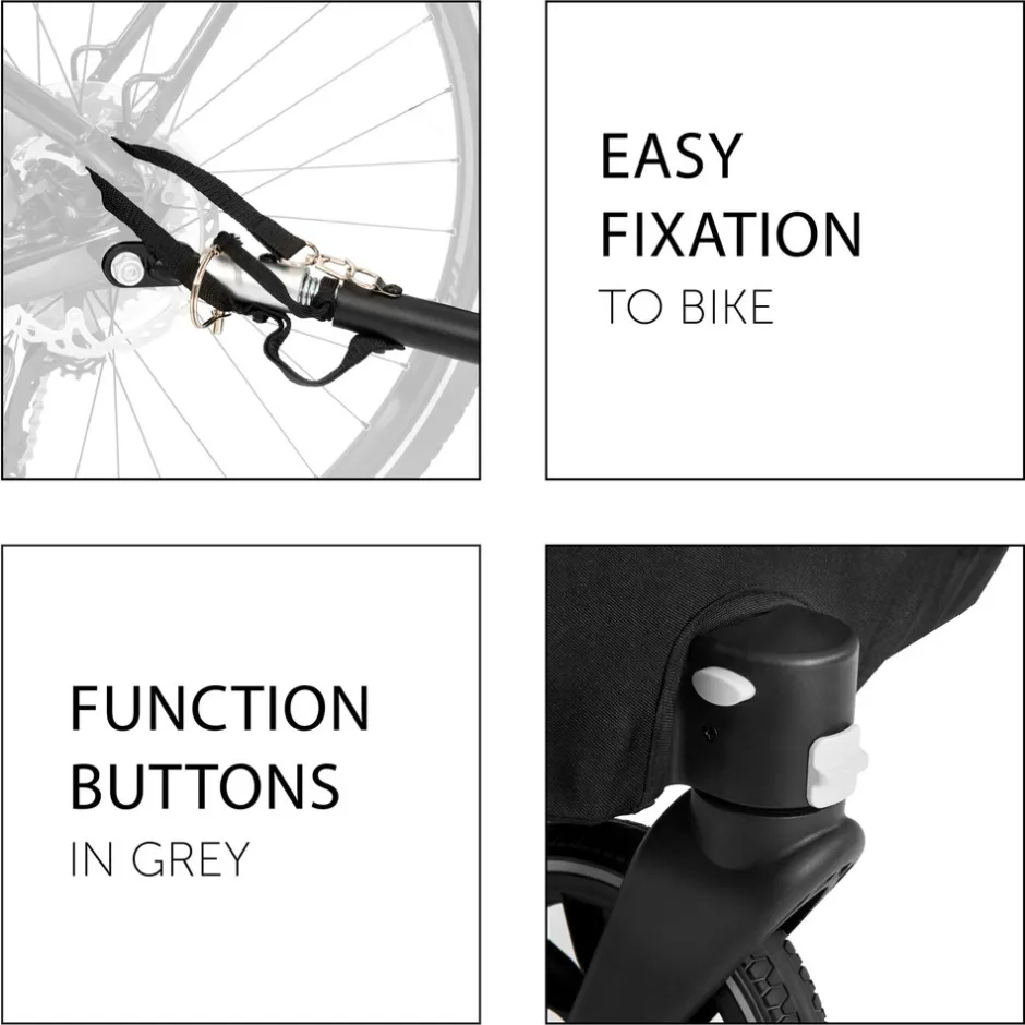 New Dryk duo cykelanhænger - melange grey Søskende/Tvillingevogne|Cykelvogne