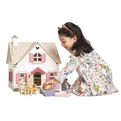 Outlet Dukkehus med møbler - Cottontail cottage Dukkehuse