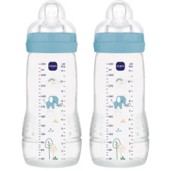 Clearance Easy Active Baby Bottle 330ml 2pk Blue Sutteflasker