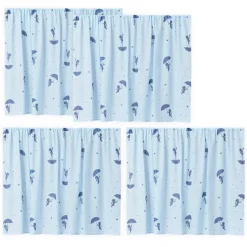 Discount ECO Comfort halvhøj seng hvid, med forhæng blå Børn Pakkeløsninger|Juniorsenge