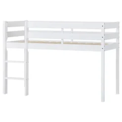 Discount ECO Comfort halvhøj seng med madras 70x160 cm. - hvid Børn Juniorsenge