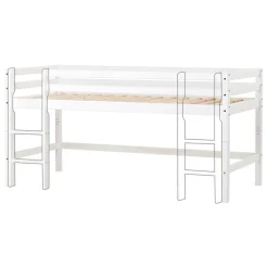 Online ECO Dream Halvhøj seng (delbar) hvid 90x200, med forhæng grøn Børn Pakkeløsninger|Juniorsenge