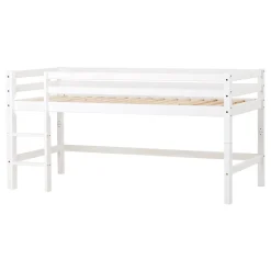 Best ECO Dream Halvhøj seng (delbar) hvid 90x200, med forhæng rød Børn Pakkeløsninger|Juniorsenge