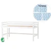 Clearance ECO Dream Halvhøj seng (delbar) hvid 90x200, med forhæng blå Børn Pakkeløsninger|Juniorsenge