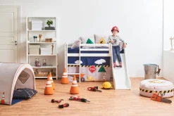 Clearance ECO Dream Halvhøj seng 70x160 cm. med Rutsjebane - hvid Børn Juniorsenge