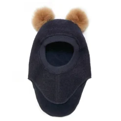 Online Elefanthue m. Alpaca Pompoms - Navy Melange Elefanthuer & Huer|Uldhuer, Uldvanter & Uldfutter