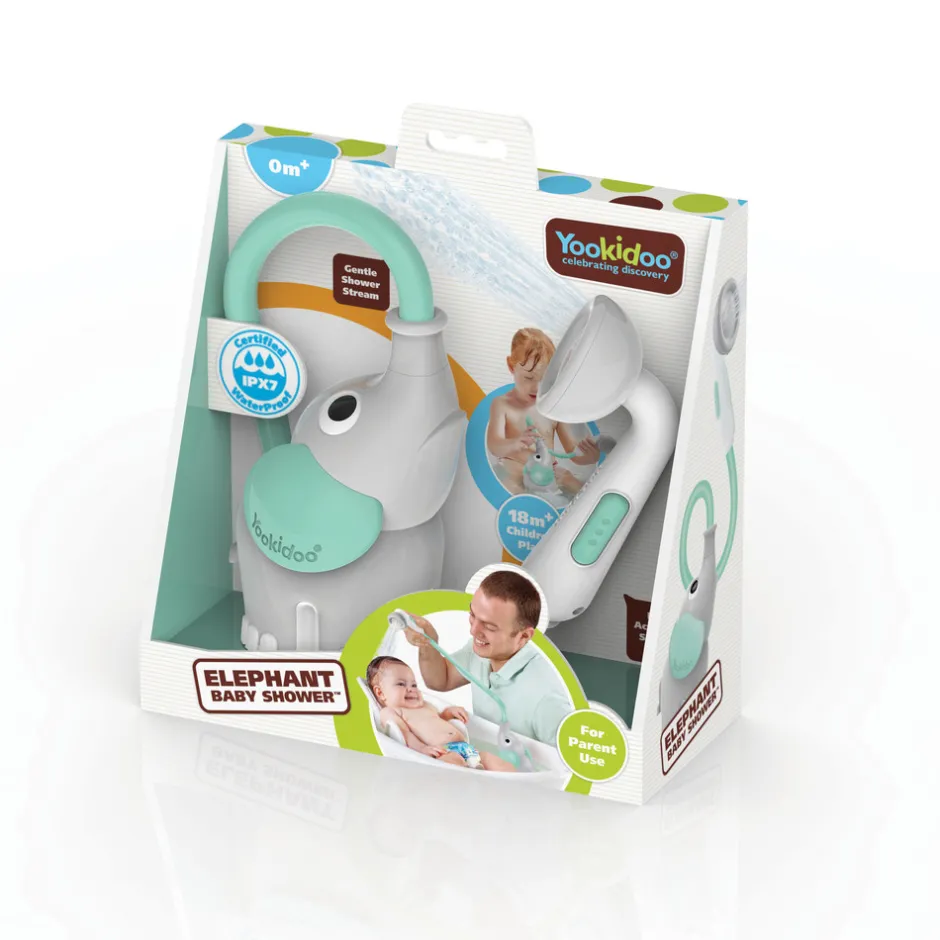 Online Elephant Baby Shower - Mint Badelegetøj
