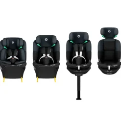 Clearance Emerald 360 S - Tonal Black Autostole Med Integreret Baser|Autostole 40-150 Cm (0-12 År)