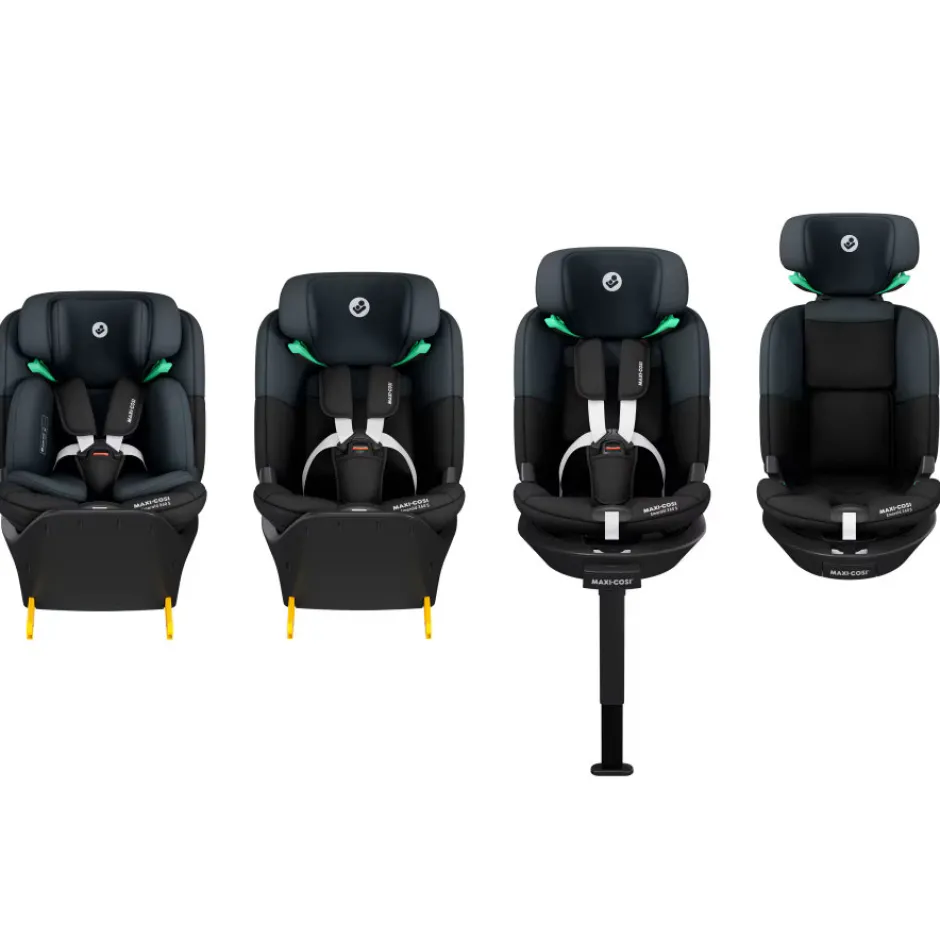 Clearance Emerald 360 S - Tonal Black Autostole Med Integreret Baser|Autostole 40-150 Cm (0-12 År)