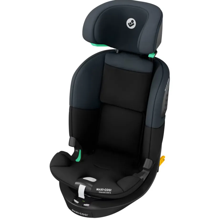 Clearance Emerald 360 S - Tonal Black Autostole Med Integreret Baser|Autostole 40-150 Cm (0-12 År)