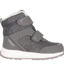Clearance Equip Glitter Warm WP 2V - Charcoal/Dusty Pink Vinterstøvler