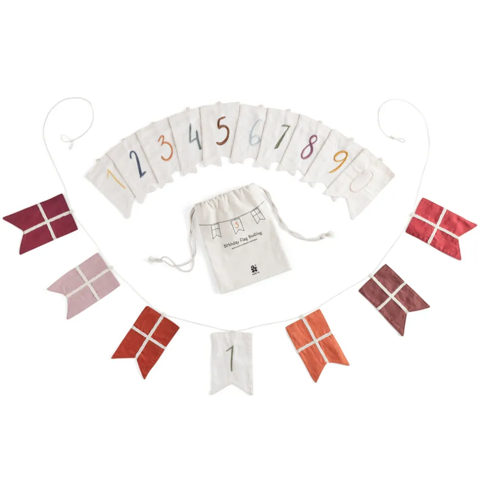 Outlet Fødselsdags flagranke, tal 0-9 Børn Fødselsdagstoge