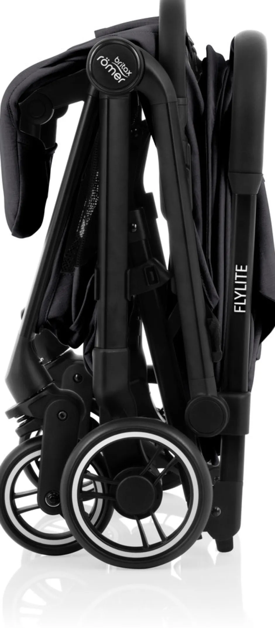 New Flylite - Carbon Black Klapvogne Med Flade Sæder|Rejseklapvogne