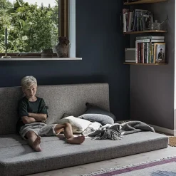 Foldemadras - 3 fold XL, lysegrå/mørkegrå knap Børn Tumlemøbler