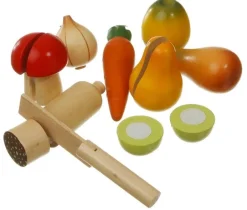 Frugt og grønt i træ med velcro - FSC® Køkkenleg