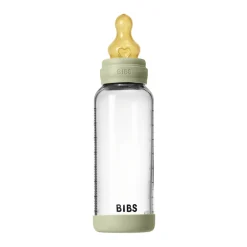 Hot Glass baby bottle latex 240 ml sage Sutteflasker