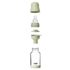 Outlet Glass baby bottle silicone 120 ml sage Sutteflasker