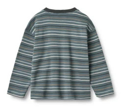 Online Hans T-shirt Langærmet - Blue multi stripe Bluser