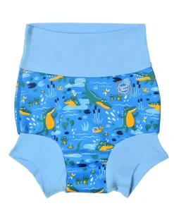 Sale Happy nappy - Crocodile swamp blue Blebadebukser