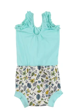 Discount Happy nappy costume - Fallen leaves green Blebadebukser|Badedragter & Bikinier