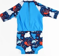 Online Happy nappy sunsuit - Under the Sea Blue Blebadebukser|Badedragter & Bikinier