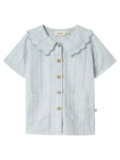 Clearance Hazelle kortærmet løs skjorte - ZEN BLUE Skjorter