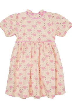 Online Hjerte kjole m. puf ærmer - HEART AOP Kjoler