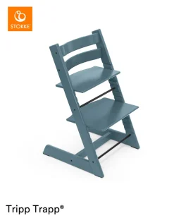 Best Højstol bøg - fjord blå Børn Højstole Uden Tilbehør