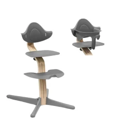 Discount Højstol bøg - natural grey inkl. babysæt Børn Højstole Med Tilbehør