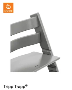 New Højstol bøg - storm grå Børn Højstole Uden Tilbehør