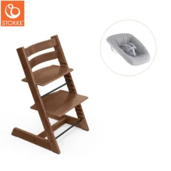 Sale Højstol bøg inkl. newborn sæt - Warm Brown Børn Højstole Med Tilbehør