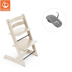 Clearance Højstol bøg inkl. newborn sæt - Vanilla white Børn Højstole Med Tilbehør