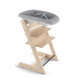 Sale Højstol bøg inkl. newborn sæt - storm grey Børn Højstole Med Tilbehør