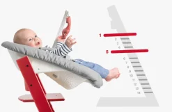 Sale Højstol bøg inkl. newborn sæt - storm grey Børn Højstole Med Tilbehør